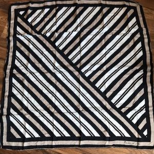 High fashion Marchesa Black white and tan scarf